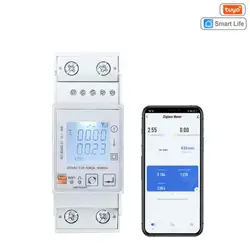 Tuya Smart ZigBee Energy Meter monofase 80A Din Rail Power Monitor KWh wattmetro voltmetro amperometro 110V 230V 50/60Hz