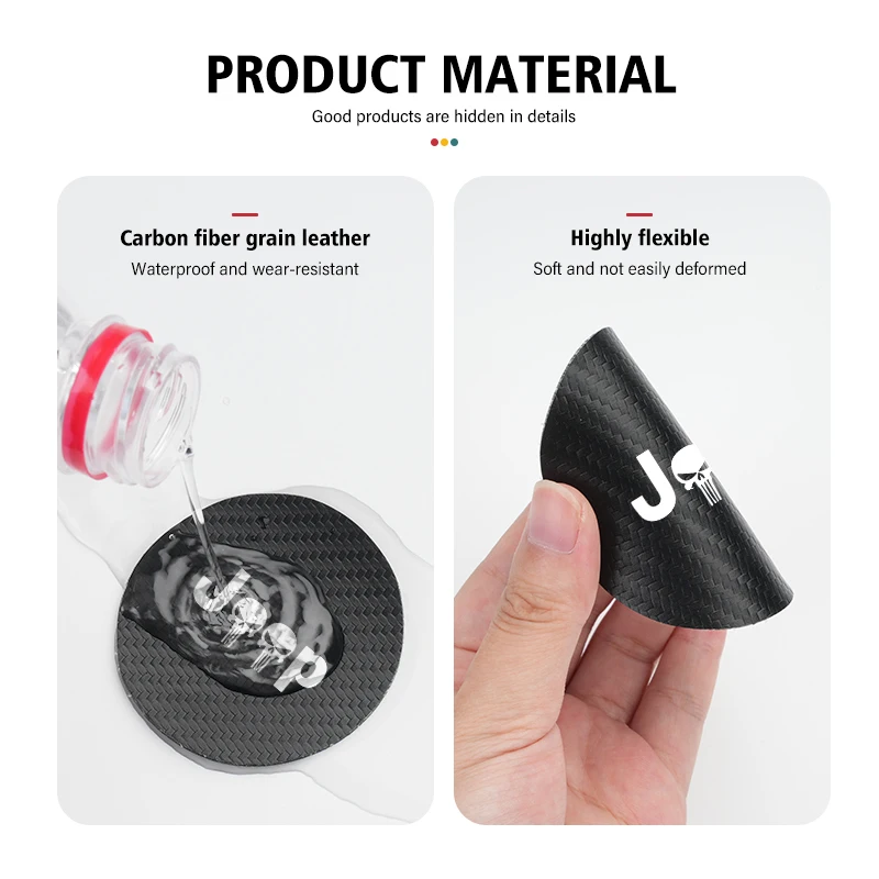 Universal Car Coaster Anti-Slip Carbon Cup Pad Bottle Holder Mat For Jeep Patriot Renegade Wrangler JK JL Liberty Trailhawk