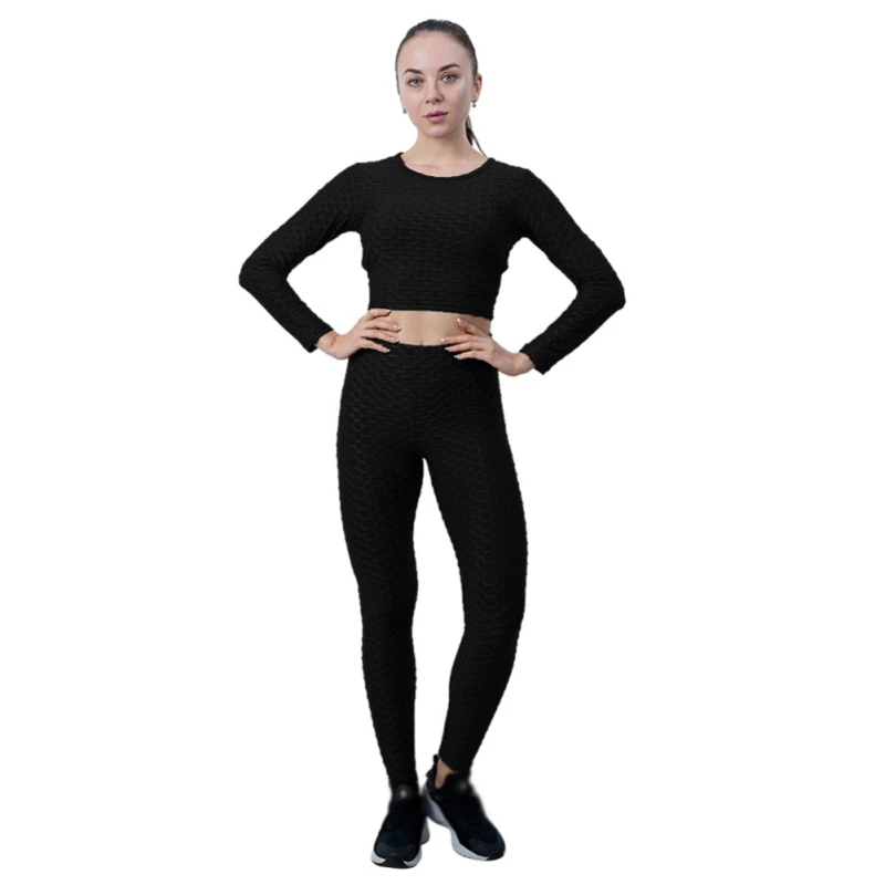 

Женский комплект для йоги, костюм для бега и фитнеса, костюм для подтяжки бедер с высокой талией, сексуальные женские брюки с высокой талией, комплект нижнего белья