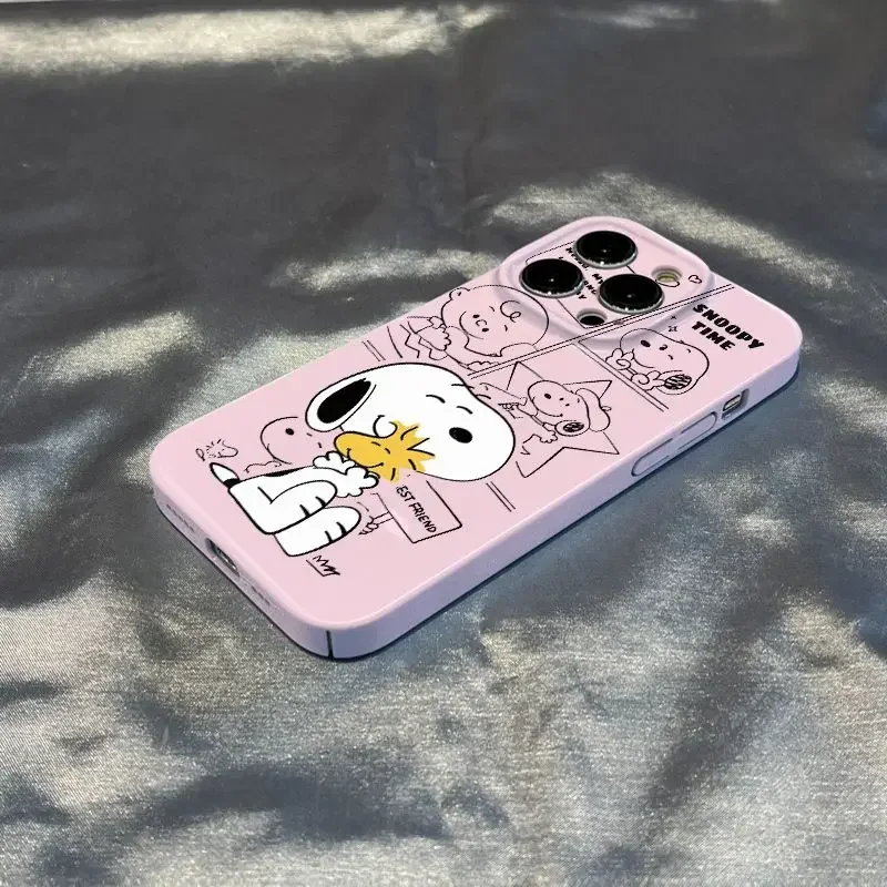 thumbnail image 1 of Funda de silicona para teléfono Snoopy Charlie Brown para iPhone 14 13 12 11 Pro Max Linda animación a prueba de golpes para iPhone 14 Plus, 1 of 5