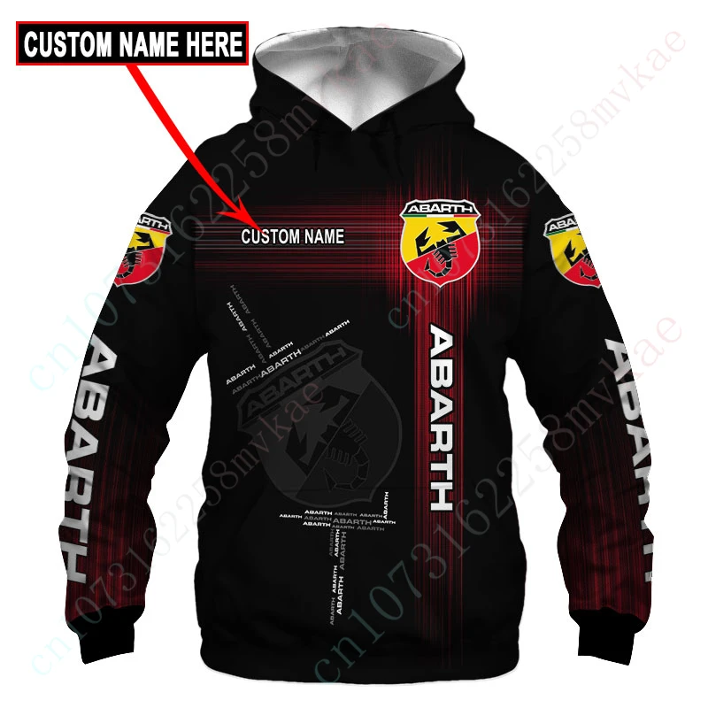 

Abarth Unisex Sweatshirt Harajuku Men's Clothing Essentials Streetwear Casual 3D Printing Oversize Hoodie Anime Zip Hoodies