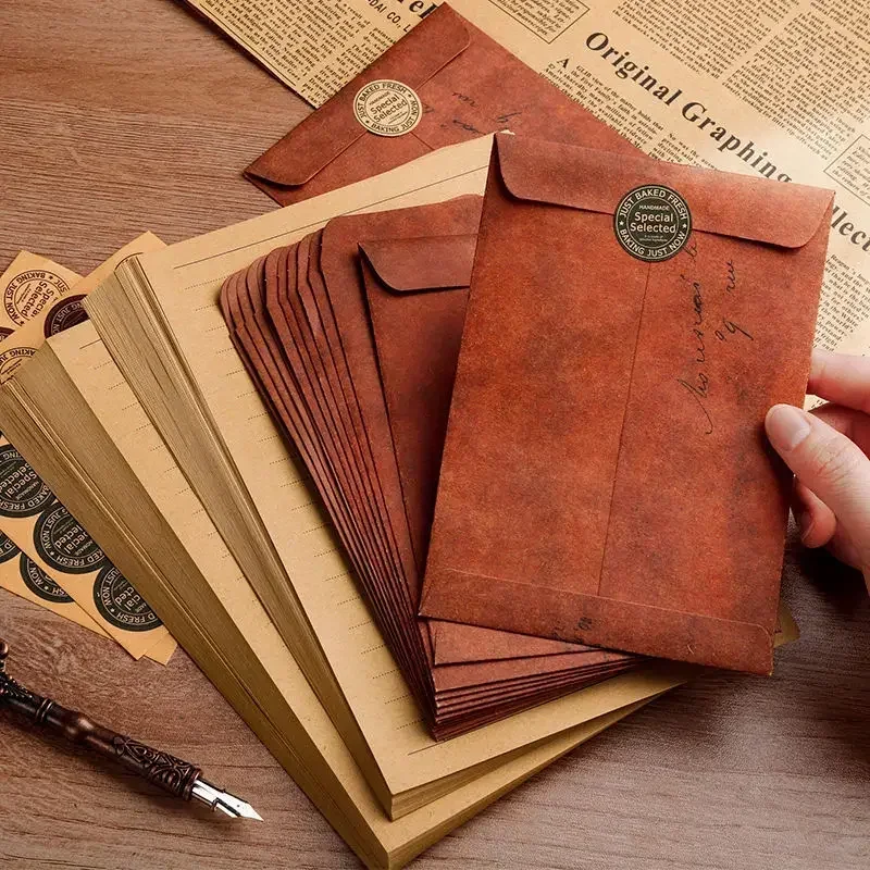 Old Style Paper Envelopes Retro Letter Pads Cover Gift Packaging DIY Wedding Party Christmas Invitation Cards Cover 10pcs/set