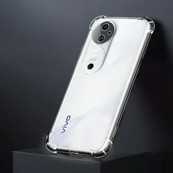 Luxury Clear Soft Airbag Cover Case - Full Protective Phone Back Armor Shield - VIVO V40 5G (Clear)