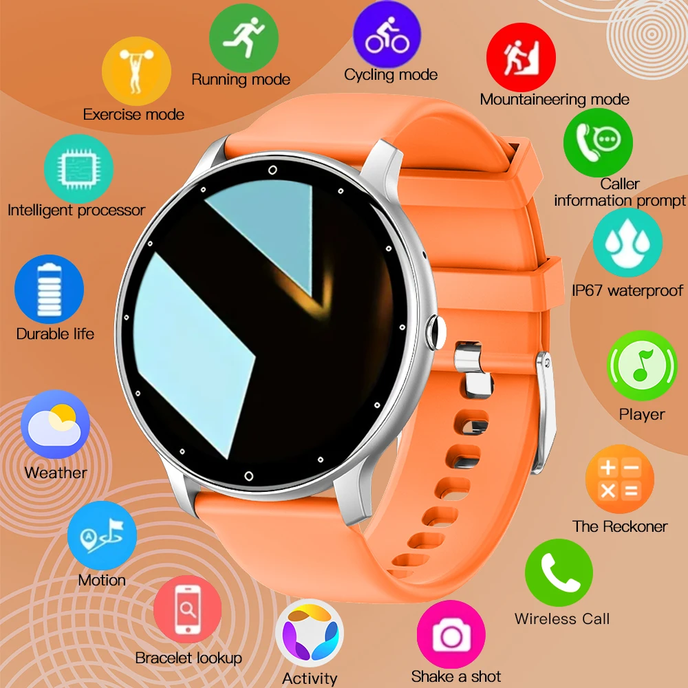 ساعة ذكية للياقة البدنية PEJE مقاس 1.28 بوصة لأجهز...