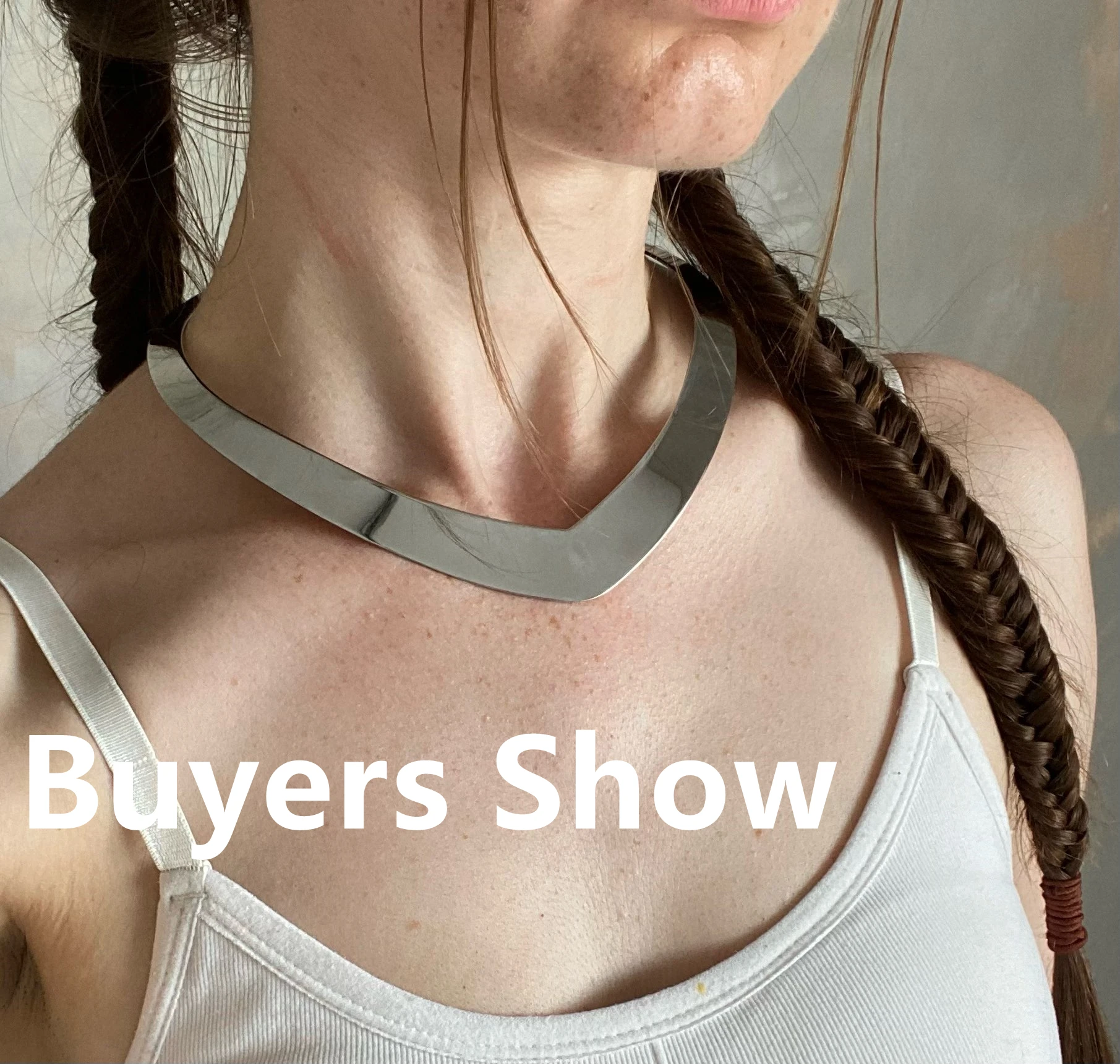 Collar Neck Necklace Stainless Steel Choker 4 Sizes 42.5-38cm Long 1 PC For Women Men Friends metal choker necklace,velvet choker necklaces,lace choker necklaces