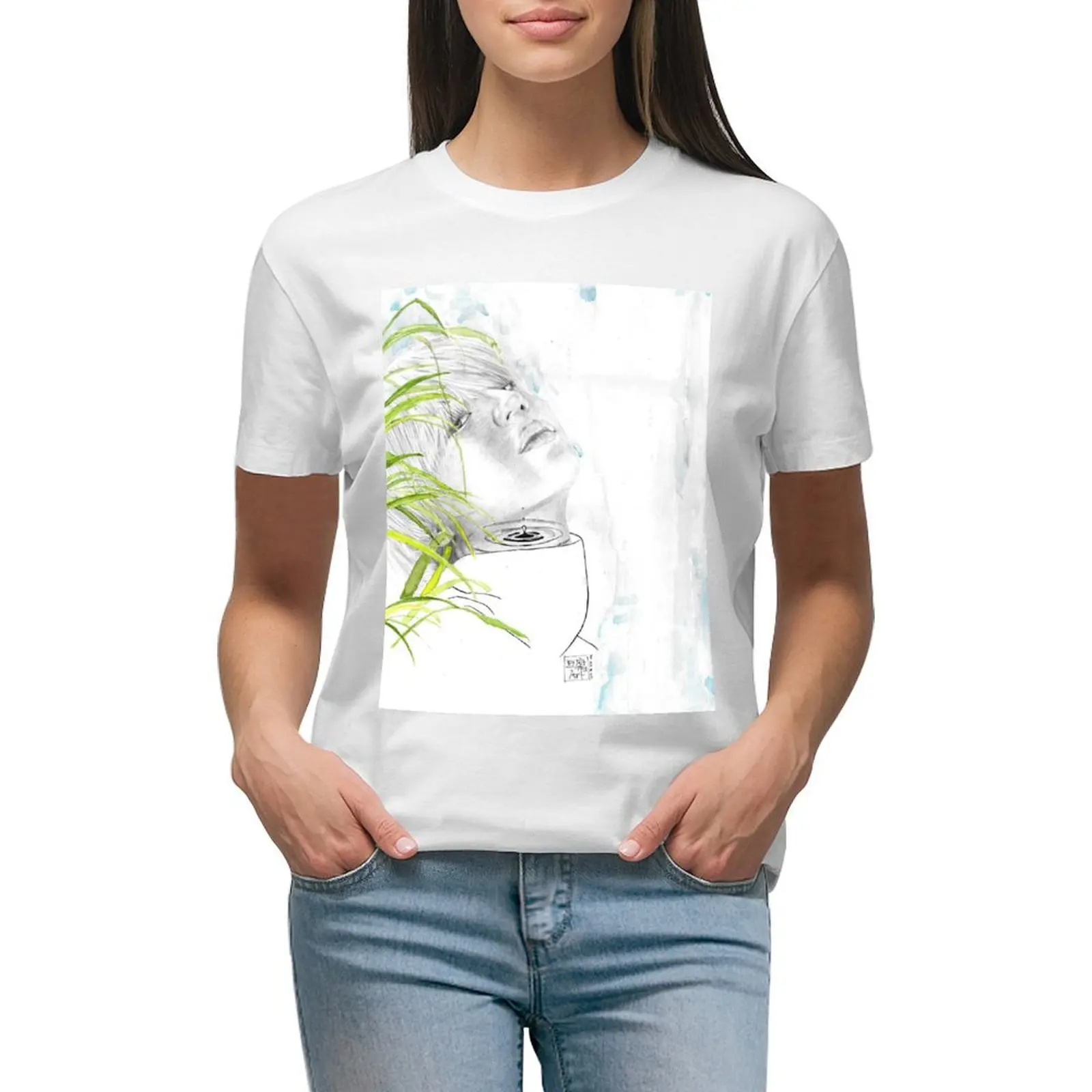 

Drip Drop T-shirt summer tops graphics t-shirts for Women cotton