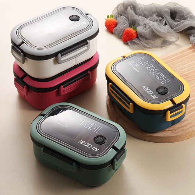 Double-layer Lunch Box Student Office Worker Bento Box Outdoor Picnic Fruit Food Container Light Salad Reducing Meal Lunch Bags