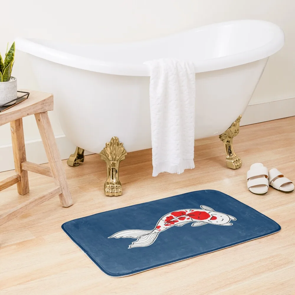 

Kitty Koi - Blue Bath Mat Hallways Absorbent Bathroom Bathroom Foot Bathroom And Shower Products Mat
