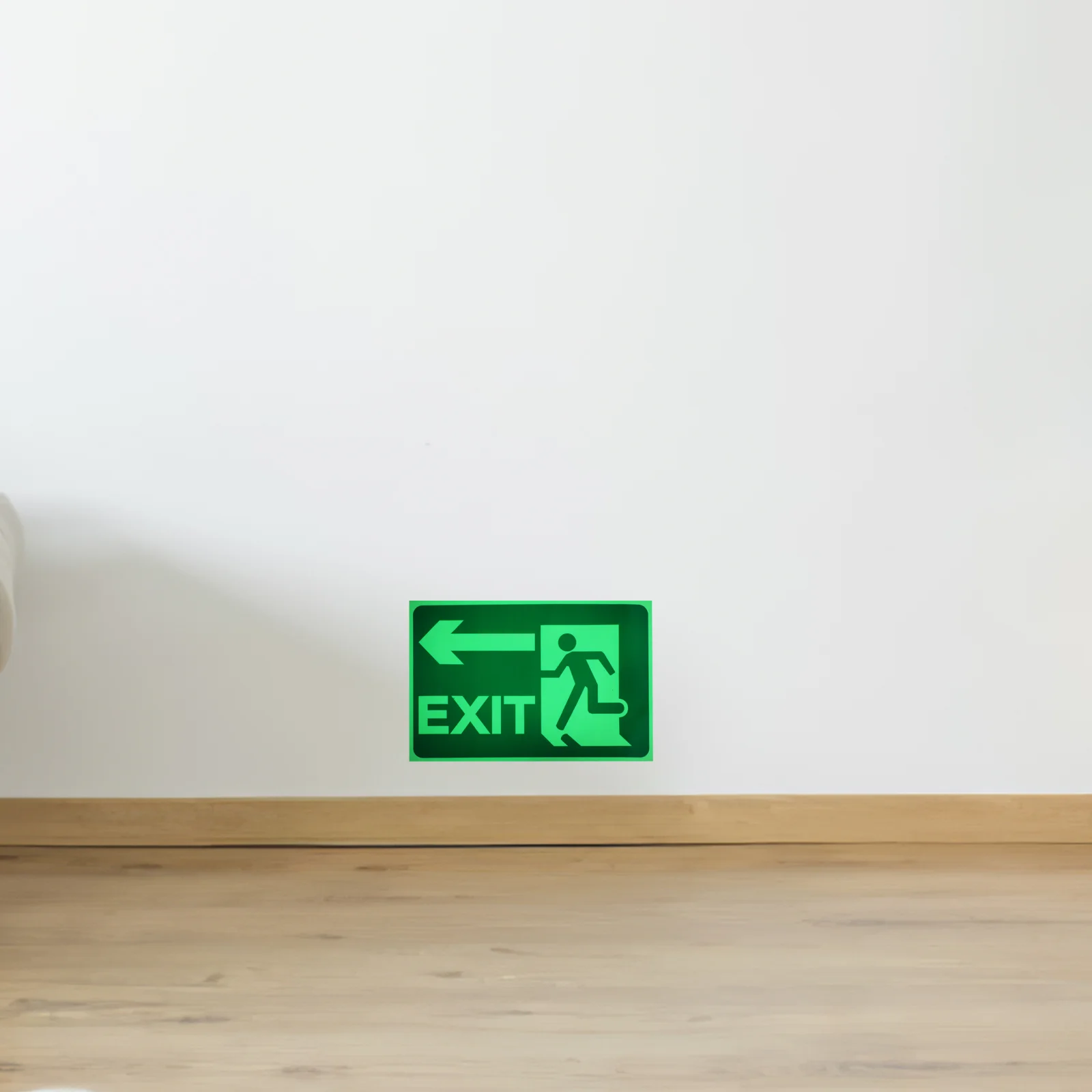 2 Sheets Flange Ring Shifter Glow-in-the-dark Fire Exit Sign Alarm Stickers Emergency Arrows
