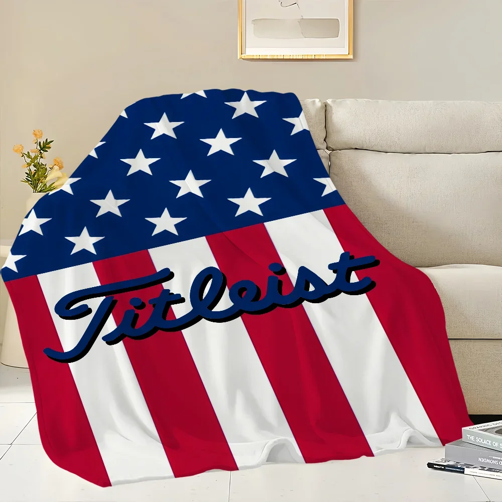 warm comfort  soft plush blanket cool for sofa living logo room office T-T-TitleistS-ES bedroom travel gift single-sided printed 4