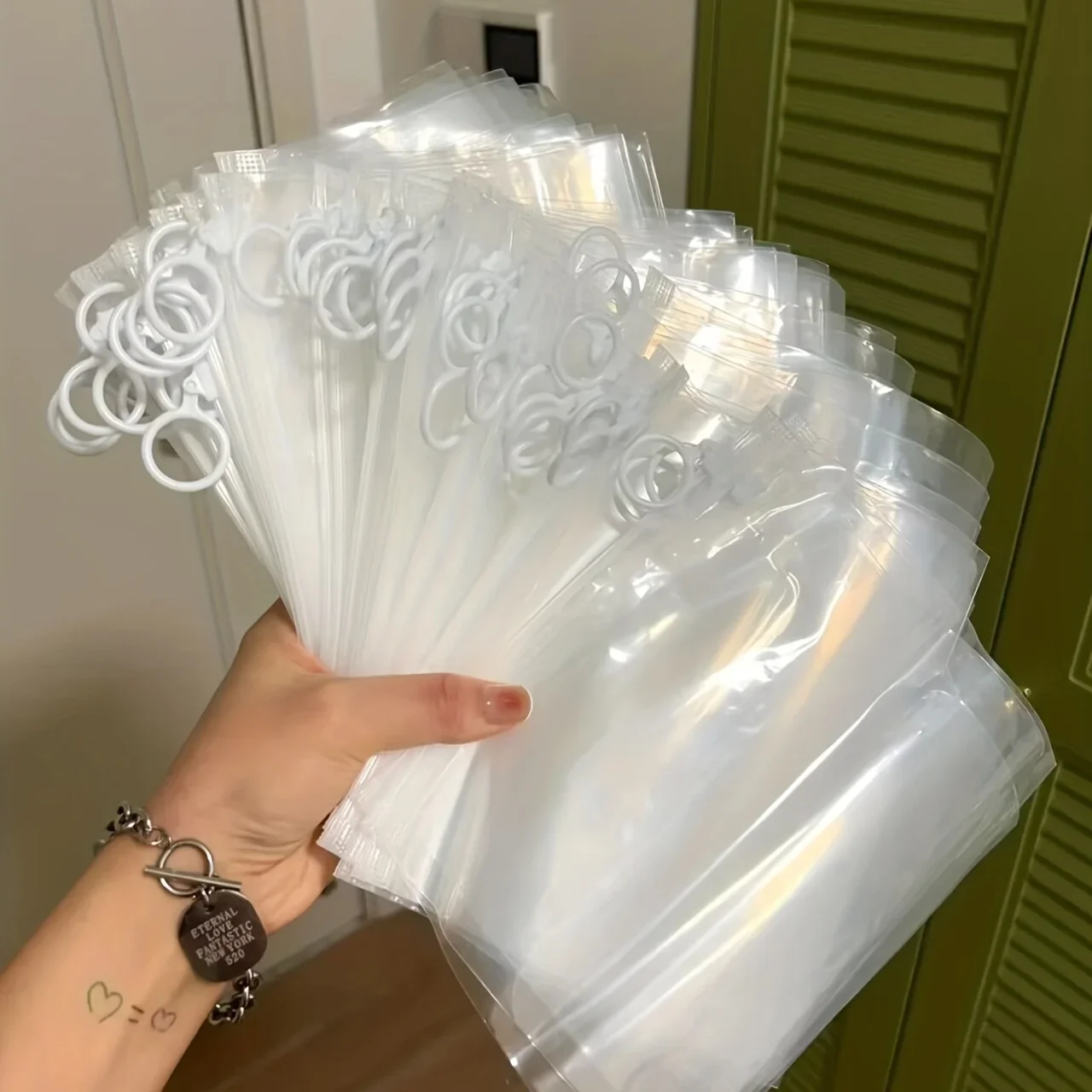 MOHAMM extra thick zipper bag 20pcs Stationery Sundries sorting bag Storage HD transparent sorting bag 20 Silk