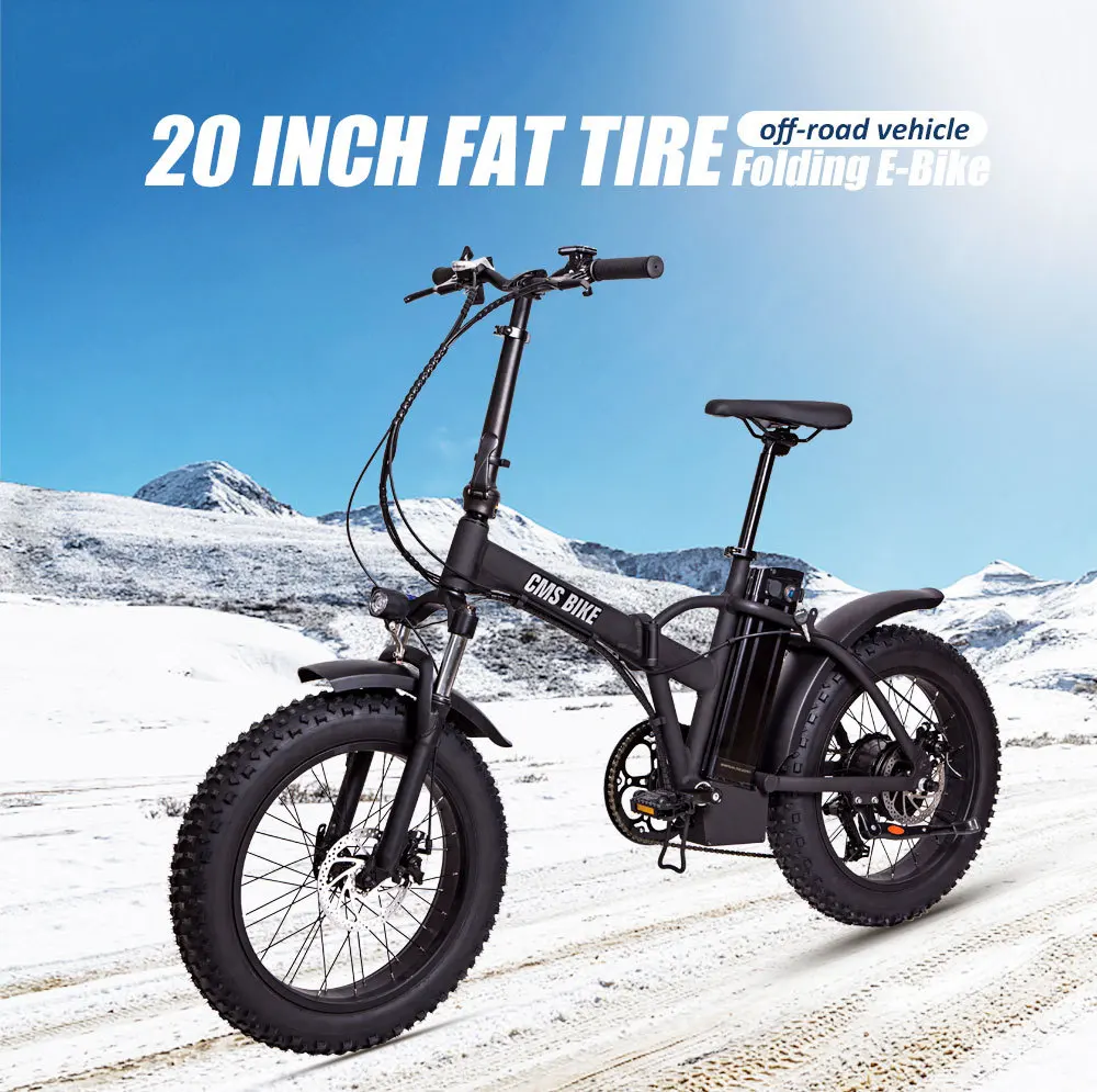 

48V 500W 40KM/H(Range 40KM)20-Inch Variable Speed Folding Eletric Bike Snow Beach Fat Tire e bikes electric bicycles ebike bike