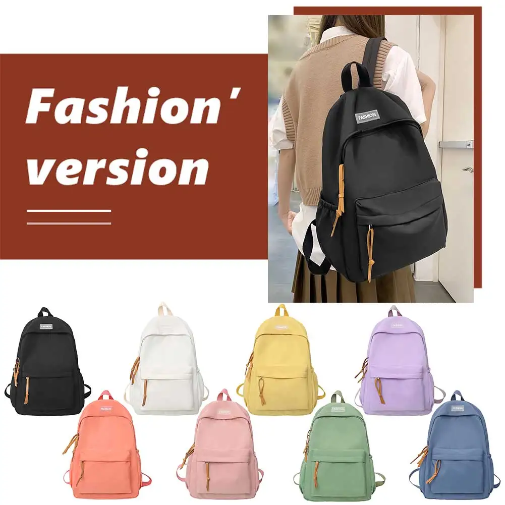 Nylon Backpack Unisex Fashion Large-Capacity Student School Bag