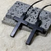 Karelian Heritage Shungite Cross Pendant, Natural Stone Jewelry Accessory for EMF Protection, Real Shungite Black Stone 4