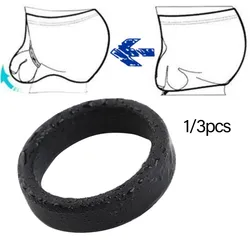 Men Sexy Black High Elastic Soft Thong C-strap Ring Circle Underwear Male Cock Rings Silicone Lock Ejaculation Sex Products New