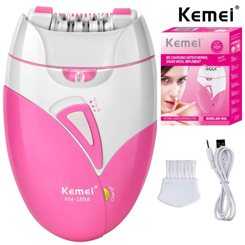 

Original Kemei Electric Female Epilator For Women Facial Full Body Hair Remover Bikini Underarms Hair Removal Legs Rechargeable