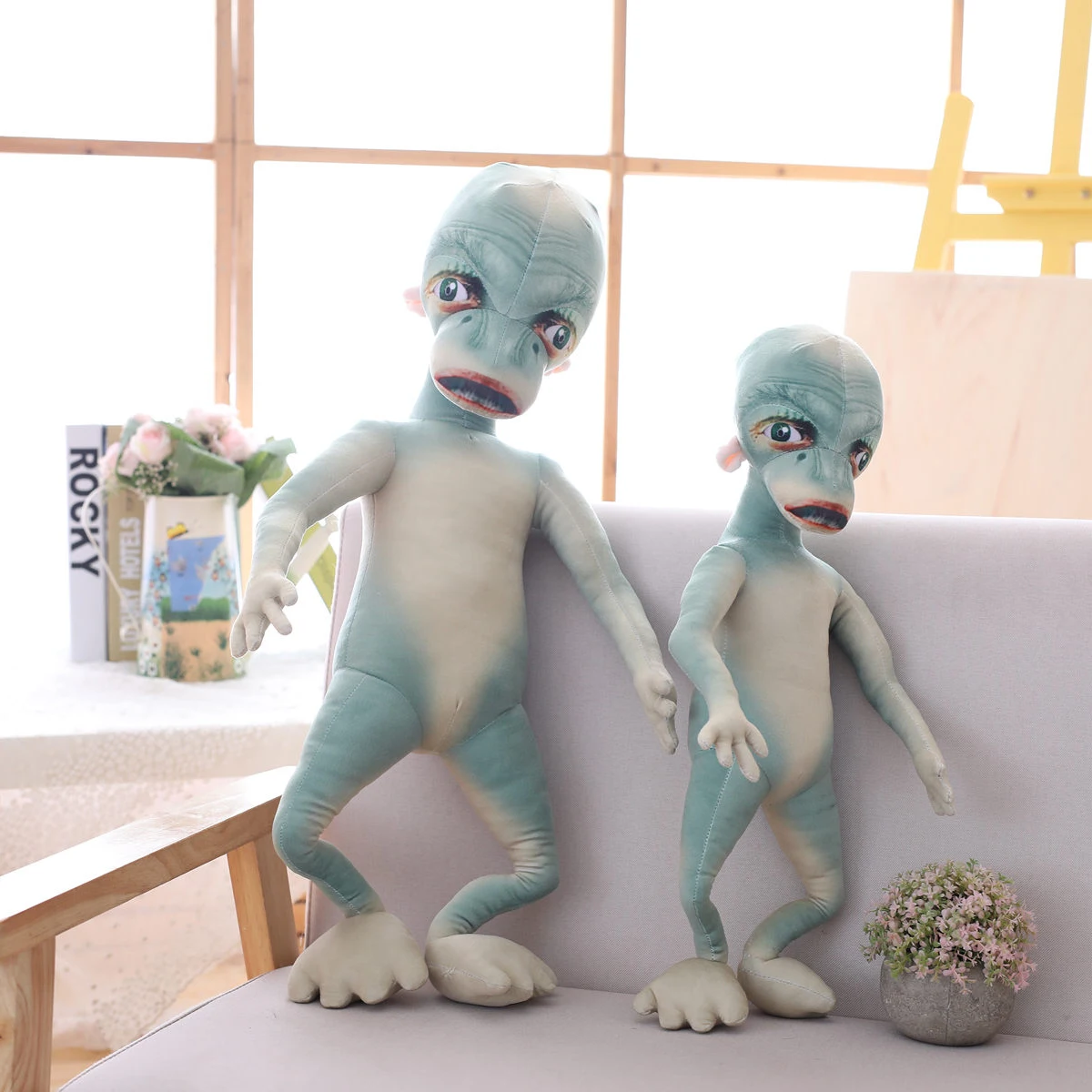 60cm 그린 E.T. 봉제인형 환상적인 외계인 무서운 어둠 인간 모양 인형 집 장식 남성 선물