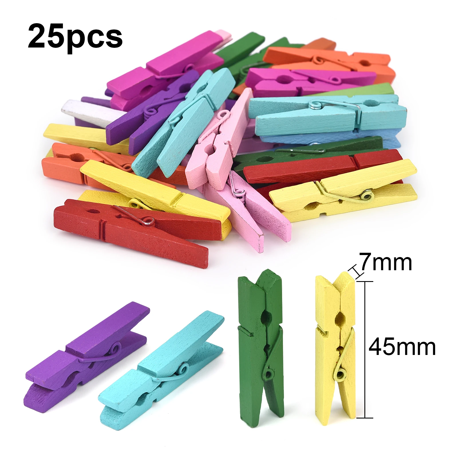 Natural Wooden Photo Mini Clips 25pcs
