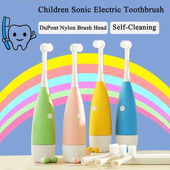 어린이 전동 칫솔 미끄럼 방지 초음파 진동기, 방수 소닉 브러시