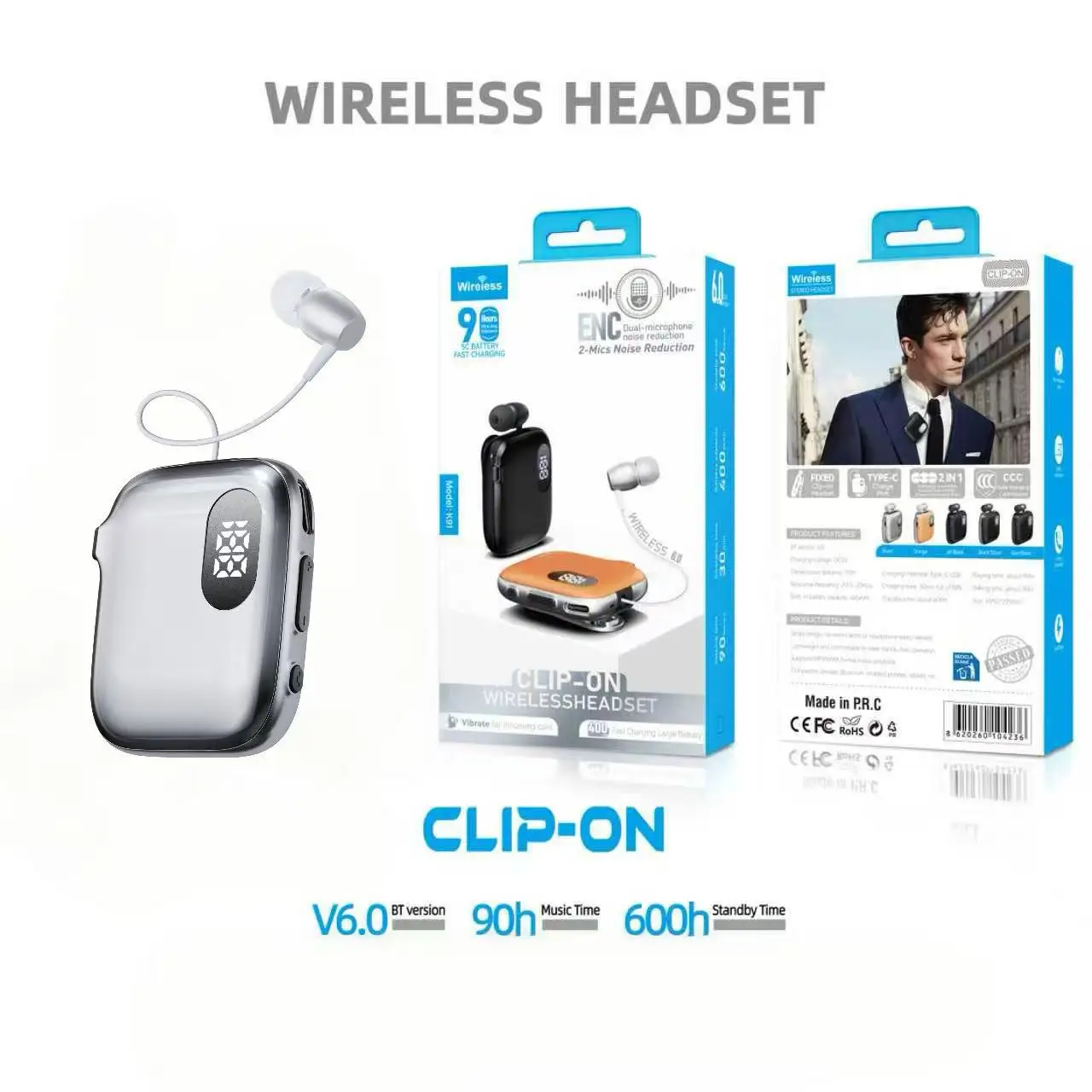 Bluetooth Headphones With Noise Canceling And 90h Battery Life_voghion.com