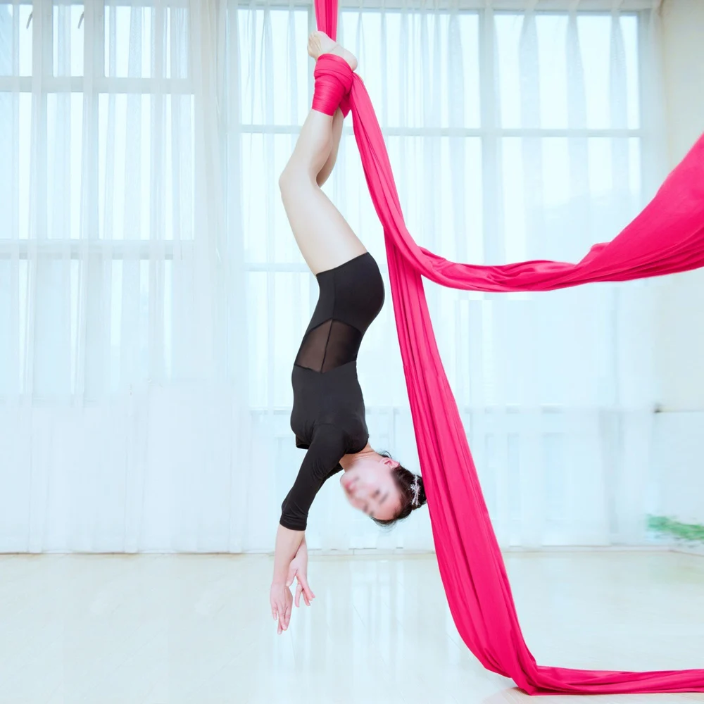 7.6yards 7m Aerial Silks Yoga Hammock Swing GYM Home Outdoor Fitness Anti-Gravity Silk Body Building Pilates Belt yoga hammock