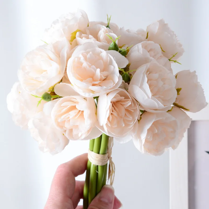 

Simulation 27 head rose Bouquets for Home Living Room Dining Table Wedding Decor Fake Artificial Bridal Bridesmaid Bouquet