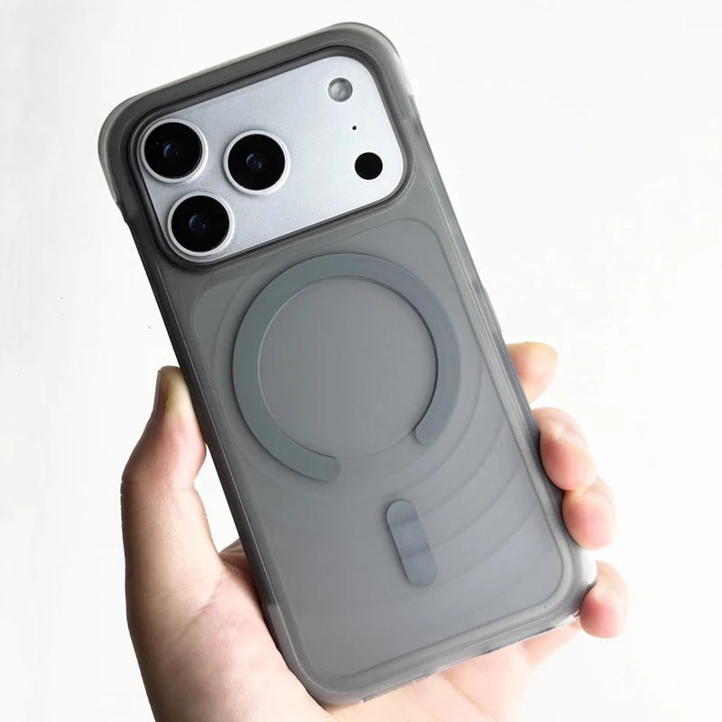 MagSafe Compatible Shockproof Translucent Phone Case with Airbag Anti-fall Protection and Magnetic Wireless Charging
