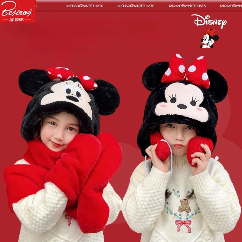 

Disney Lotso MickeyMouse StellaLou Children Plush Hat Fashion Sweet Versatile Good Looks Pullover Hats Kawaii Kids Birthday Gift
