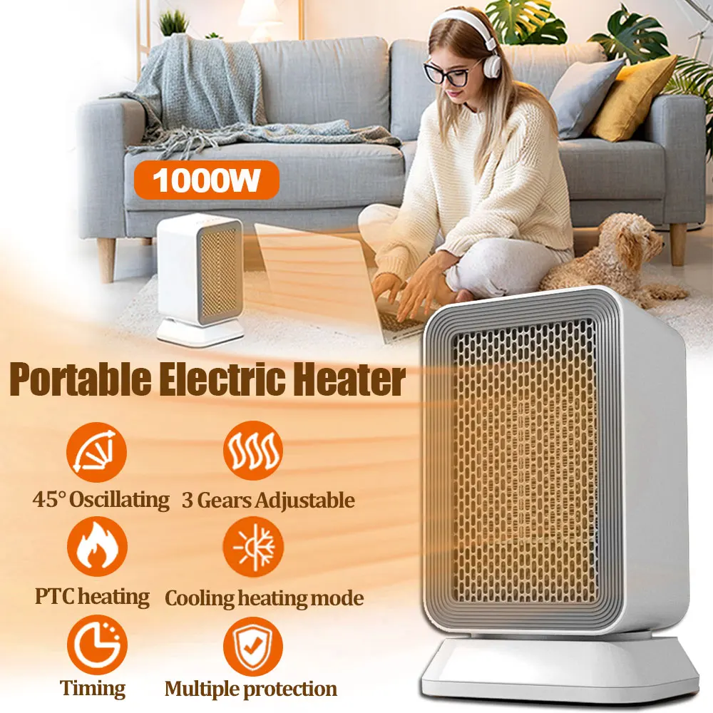 Portable-Electric-Heater-1000W-home-Heater-Fan-45-Oscillating-PTC-Fast ...