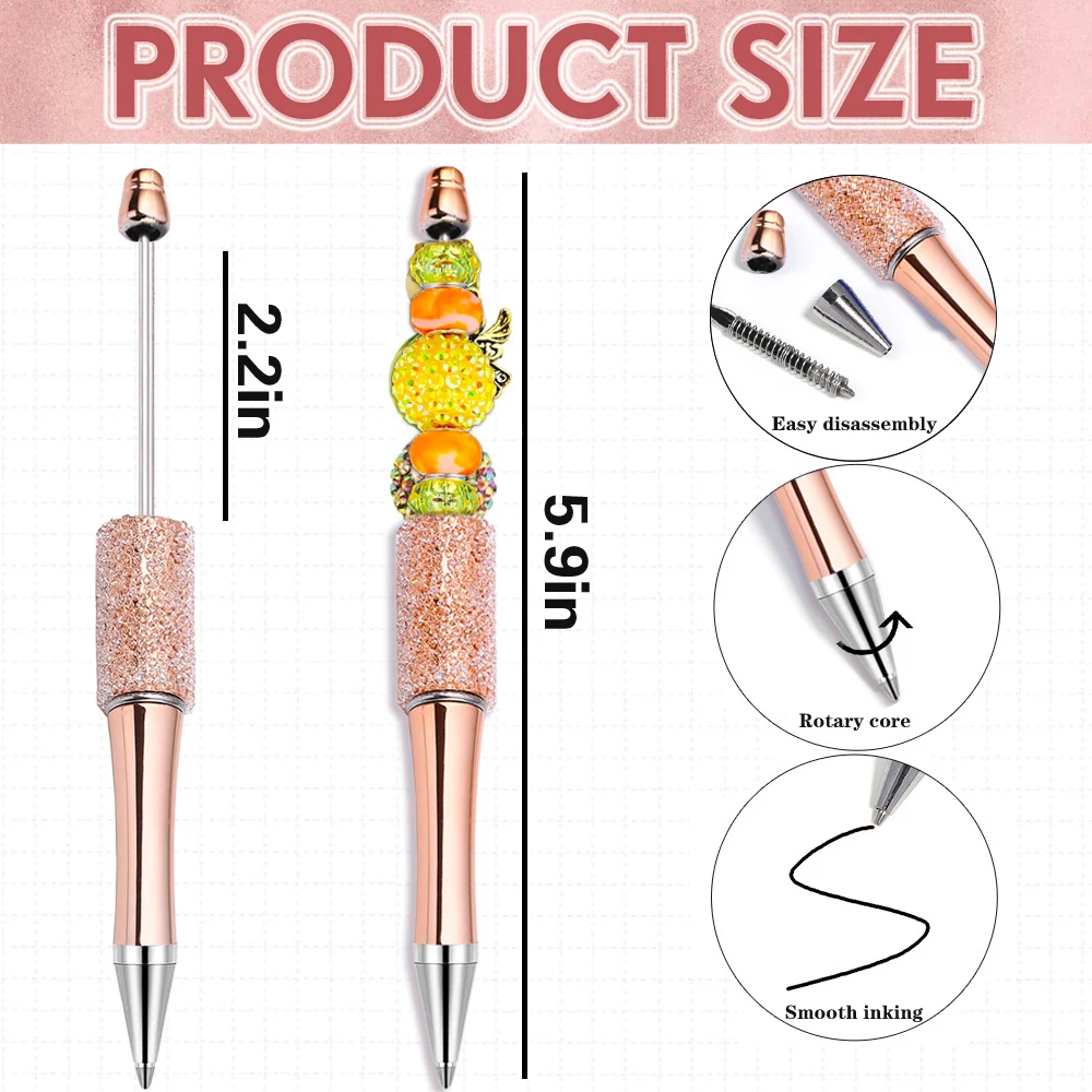 10PCS Kreative Glitter Diamant Stift DIY Perlen Stift Großhandel Handgemachte BeadablePen Kugelschreiber Student Schule Büro Geschenk – Detail 4