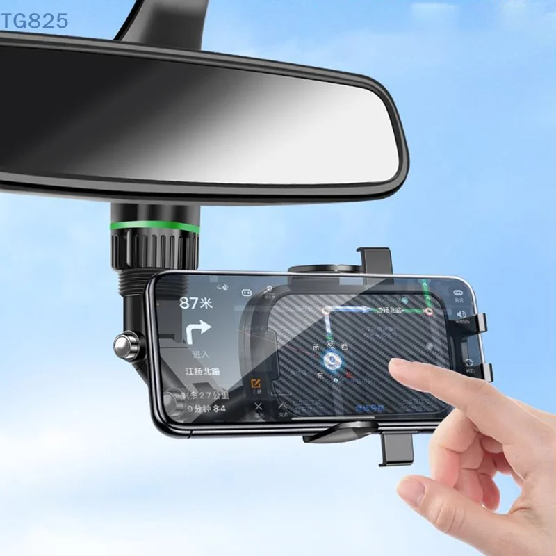 【AN】【AN】자동차용 백미러 폰 홀더 360 °   회전식 휴대폰 거치대 GPS 홀더 모든 스마트폰용 범용 자동차 휴대폰 홀더