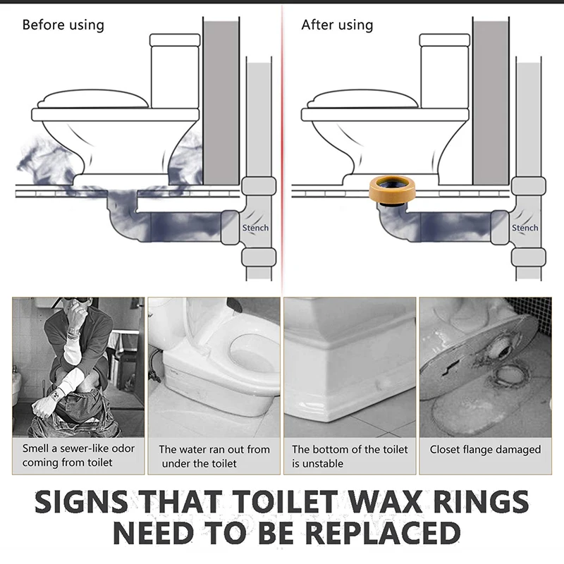 Toilet Floor Anti-leak Flange Wax Ring Bowl Gasket Sealing Ring Universal Drain Pipe Caulk Parts 1 PCS