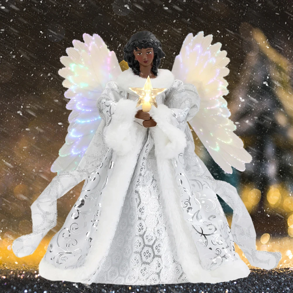 Angel Tree Topper Pendant Christmas Tree Topper Decorative Lights Reusable Festival Theme Xmas Holiday Party Decoration christmas tree decoration