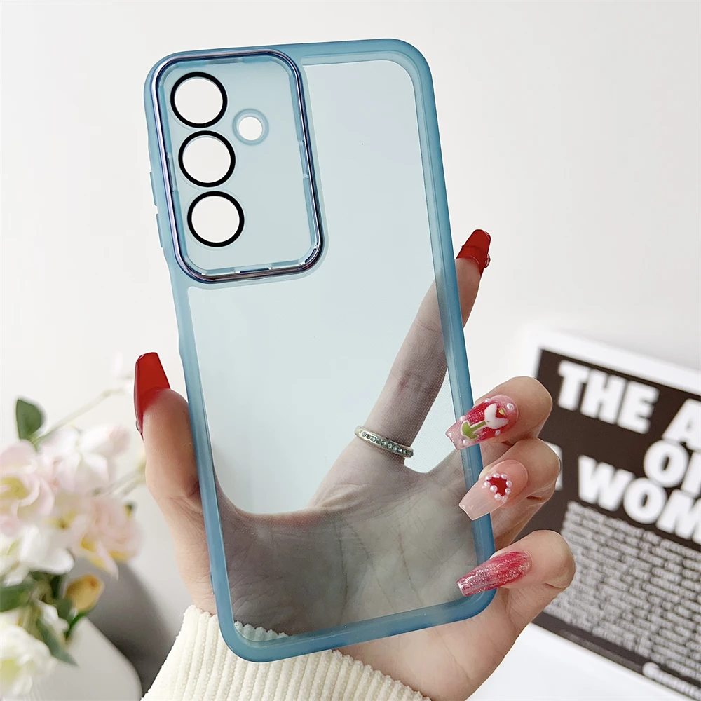 Transparent Shockproof Camera Lens Protection Phone Case - Clear & Colorful Cover