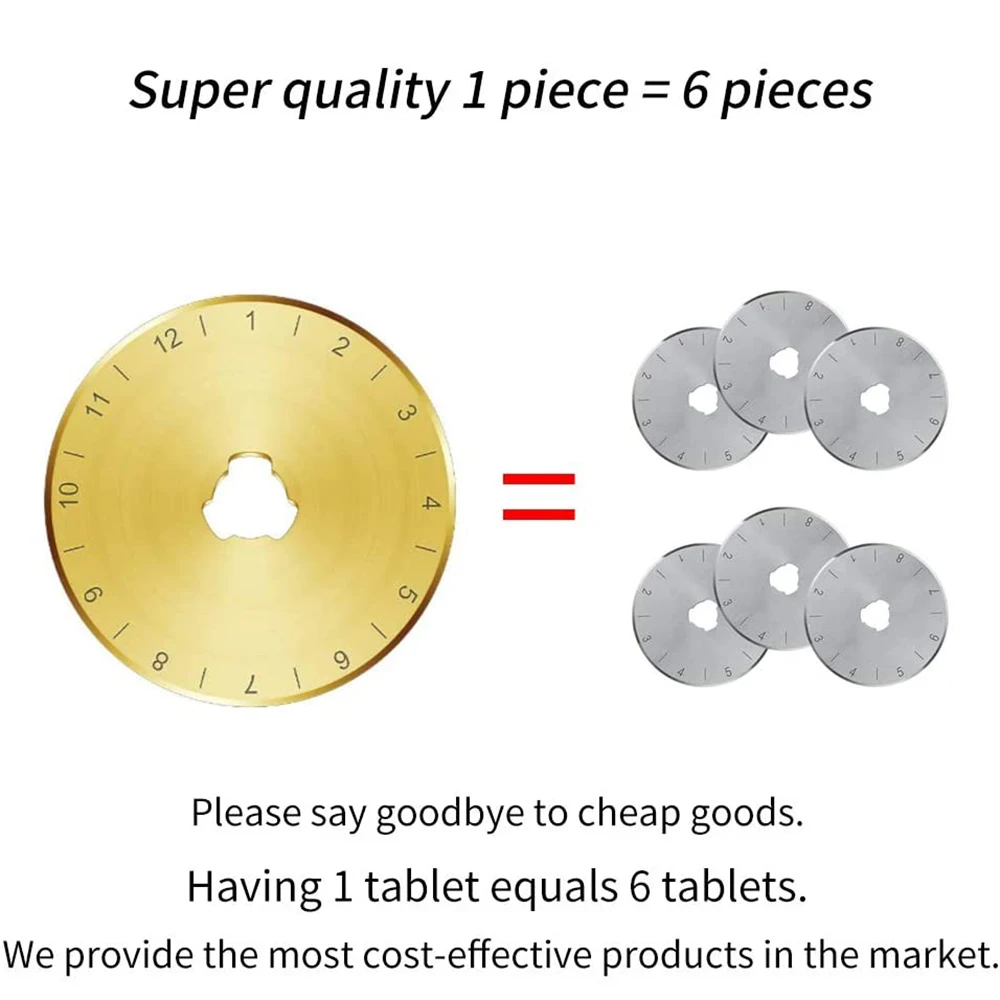 티타늄 SKS-7 로터리 커터 블레이드 퀼팅 스크랩북 용 보관 케이스가있는 45mm 교체 블레이드 DIY 봉제 예술 공예
