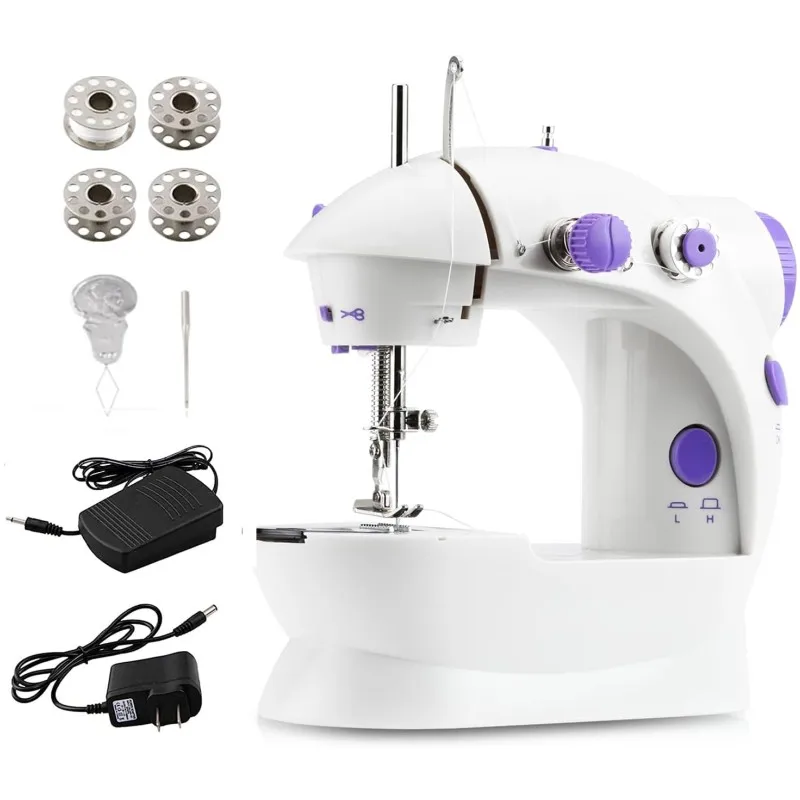 Mini Sewing Machine Portable Dual Power Supply Electric Small Sewing  Machine for Beginners Children 100-240V (US Plug)