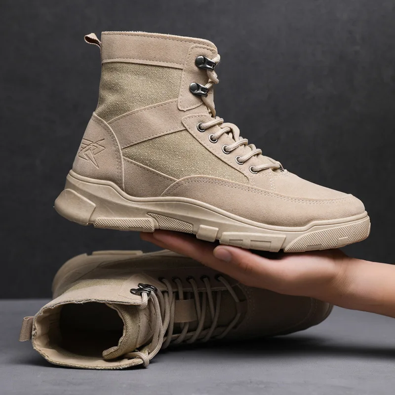 

2023 Autumn New Martin Boots Men's Vintage British Canvas High Top Boots Men's Shoes Trend Anti Slip Comfortable Casual Shoes