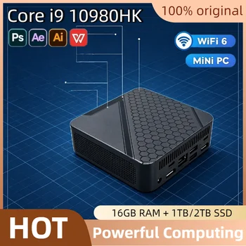 2026 Intel Core i9 10980HK Portable Mini PC 16GB DDR4 M.2 NVMe SSD Triple 4K WiFi6 Silent Cooling Office Home Desktop Pro Ultra 1