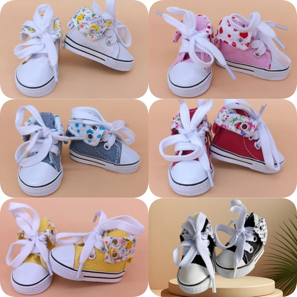 Tilda Canvas Sneaker For Paola Reina Dolls,Fashion Toys Boots for KPOP 1/4 Doll Sneaker for Corolle Dolls Accessories 5.5cm