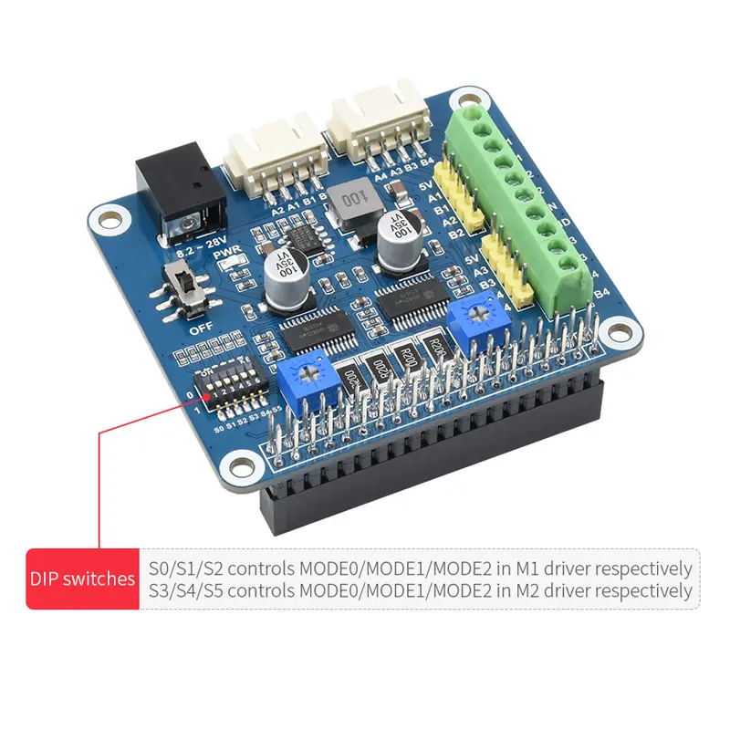 Stepper Motor HAT for Raspberry Pi HR8825 Drives Two Stepper Motors Up to 1/32 Microstepping for RPI 5 4B 3B+ 3B Zero 2 W 1.3 image 4