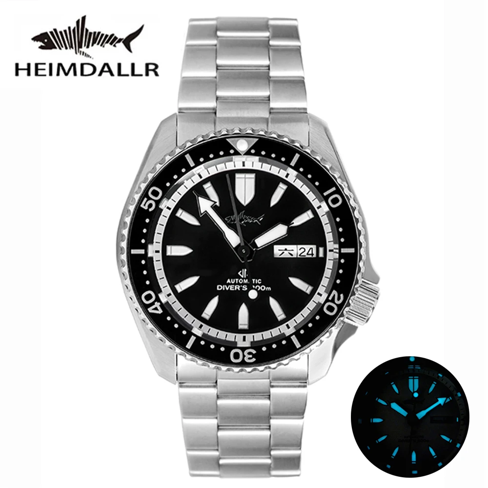 

Винтажные часы HEIMDALLR Sharkey SKX007 для дайвинга, механические мужские часы 200 м, светящийся циферблат с сапфировым стеклом NH36, роскошный автоматический механизм