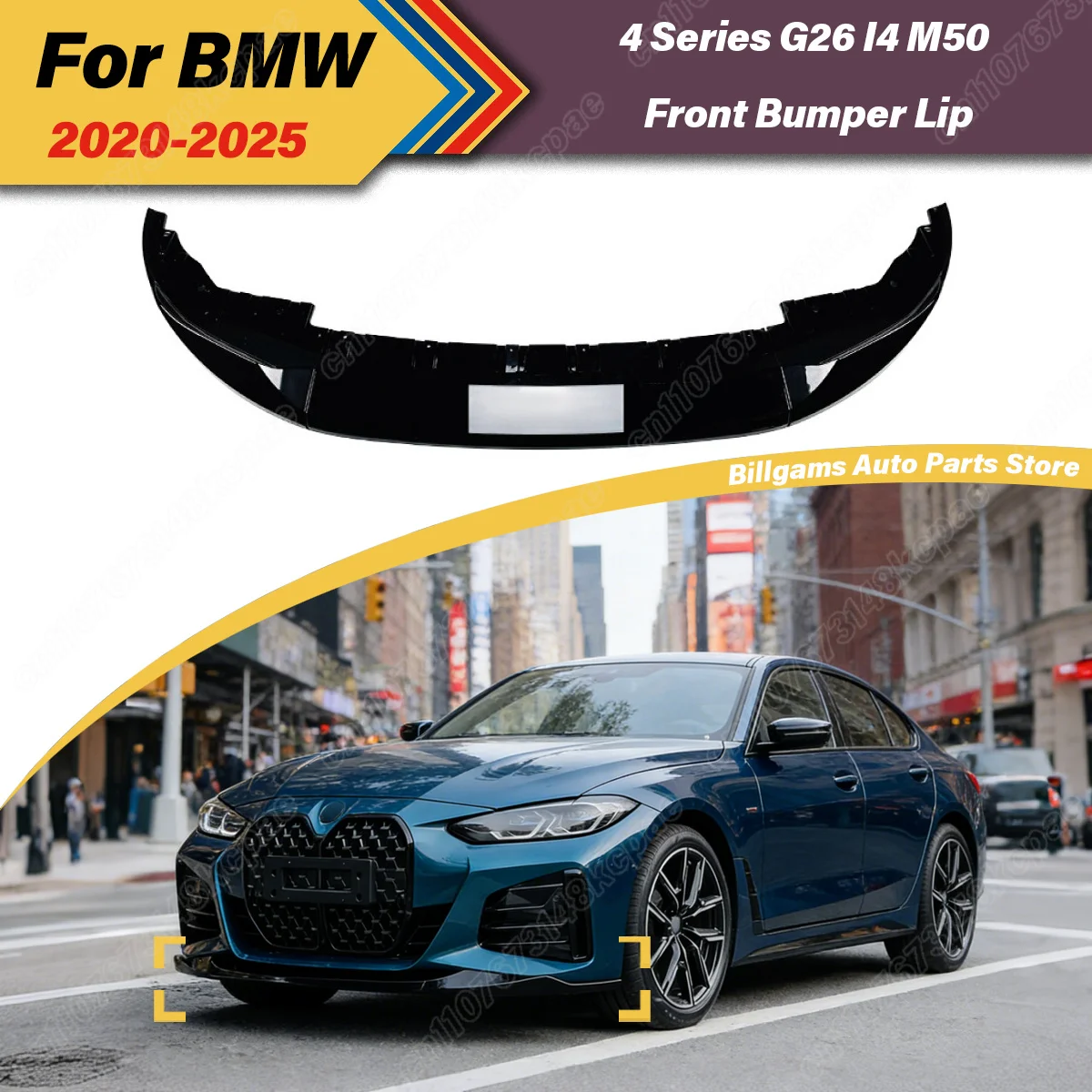 BMW 4 시리즈 G26 M 스포츠 2020 2021 2022 2023 2024 2025 자동차 프론트 범퍼 립 스포츠 레이싱 프론트 턱 스포일러