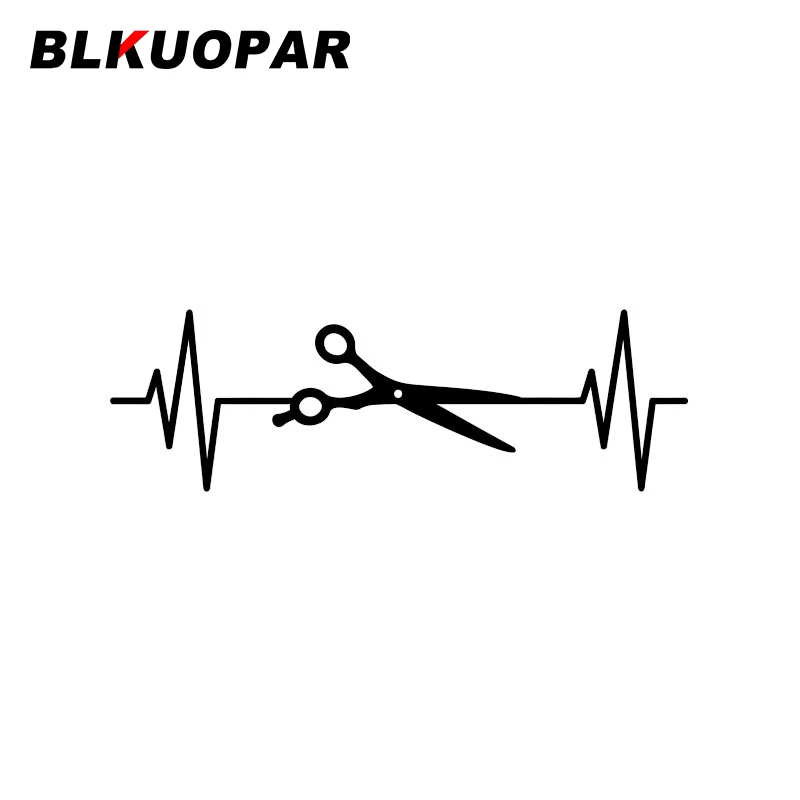 

BLKUOPAR Heartbeat Lifeline Scissors Silhouette Car Sticker Graphics Waterproof Decal Trunk Motorcycle Surfboard Car Accessories