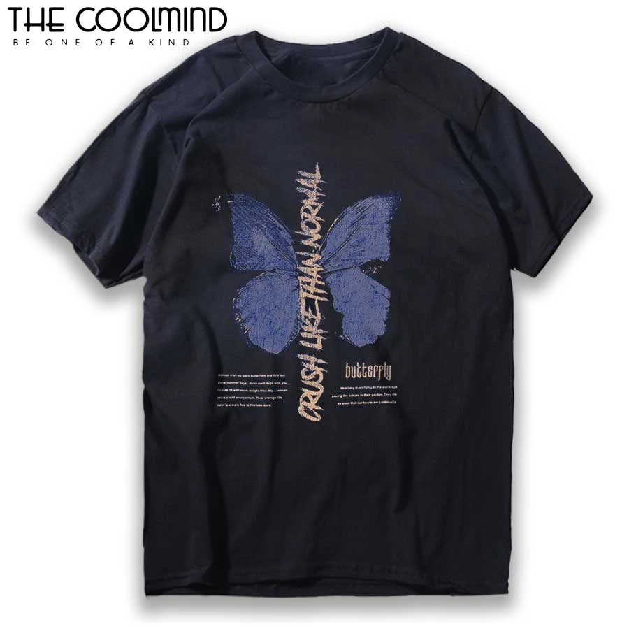Прямая поставка хлопковой забавной уличной одежды THE COOLMIND, футболка унисекс с графическим рисунком, Мужская футболка, Классическая футболка для мужчин