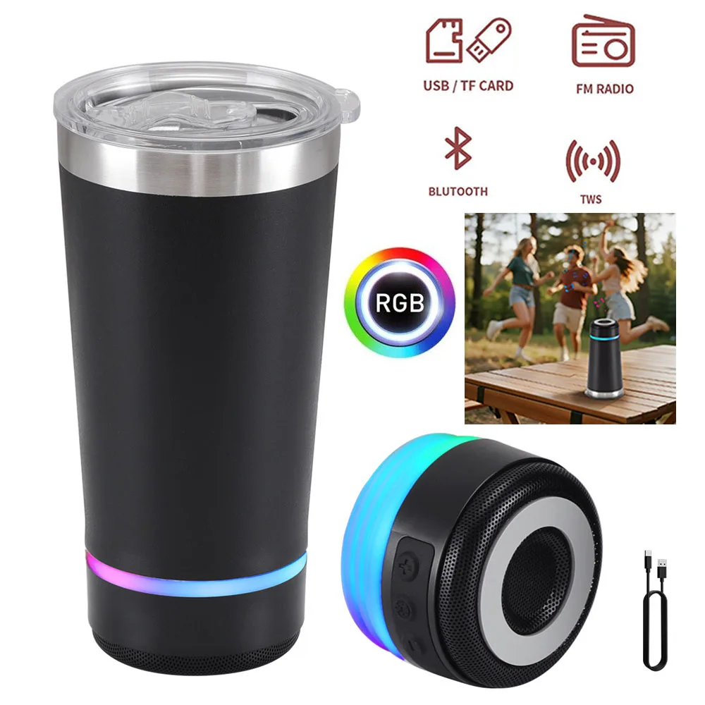 Portable Bluetooth Speaker With Led Lights Wireless Outdoor Audio_voghion.com