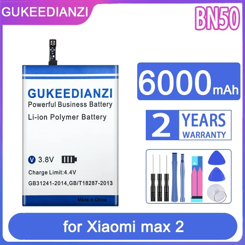 

Сменный аккумулятор GUKEEDIANZI BN50 6000 мАч для Xiaomi max2 max 2 Bateria