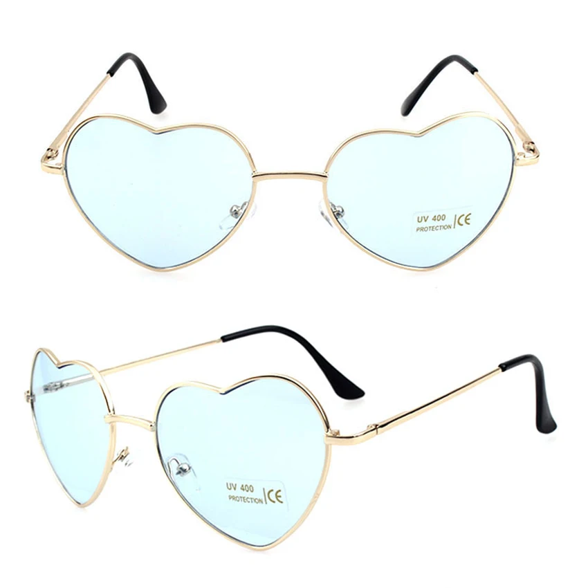 Women Sunglasses Cute Heart Style Frame Mirror Fashion Sun Glasses