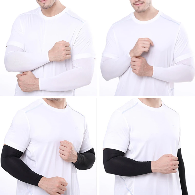 Arm Sleeves Ice Silk Sports Sleeve Sun UV Protection Hand Cover Cooling Warmer Running Cycling Fishing Mangas Para Brazo Beach ice arm sleeves arm sleeves