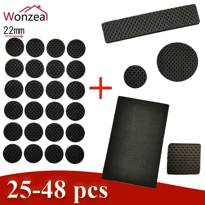 Black Self Adhesive Scratch DIY Resistant Furniture Feet Rug Felt