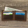 100% Leather Men's Wallet Bifold Retro Brown Wallet for Men Leather Genuine 5
